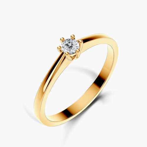 Pierścionek zaręczynowy SAVICKI: złoty, diament